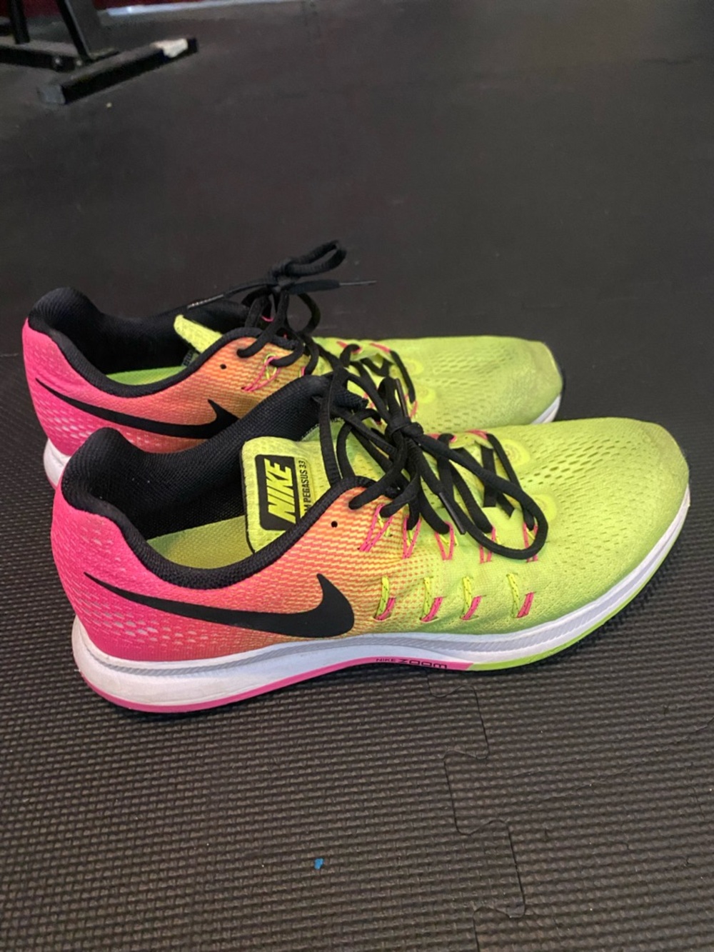 Nike Zoom Pegasus 33 Men’s Running Shoes - Neon Yellow & Pink